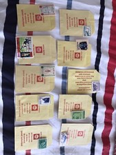 Lot 10 Sachets Timbres Anciens SHELL PUBLICITAIRE Garage Station Service 1960
