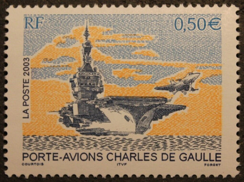 Timbre france porte avions - france, porte-avions
