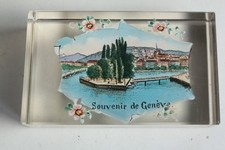 Presse-papier verre émaillé Souvenir de Genève (74998)