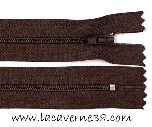 Fermeture éclair 12cm marron
