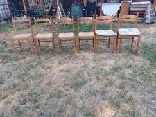 6 Chaises de Cuisine Bois , Paillées