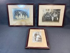 Lot de 3 anciens cadres photo en bois peint couleur rouge vintage avec vitres