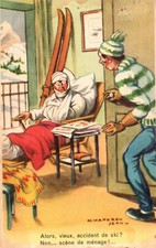Illustrateur Chaperon - Ski - Alors vieux, accident? non scène de ménage