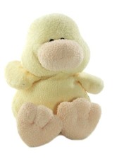 Doudou Peluche Canard jaune rose TY 25 cm