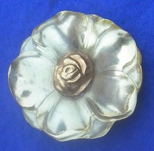 BROCHE ou PENDENTIF KENZO VINTAGE  FLEUR DE CERISIER lucite sur métal doré