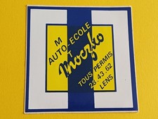 sticker forme panneau signalisation AUTO - MOTO - ECOLE Lens 10 x 10 cm