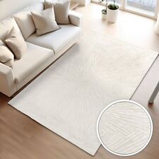 Tapis Salon Salle À Manger Poil Court Design Boho Scandinave Aspect Abstrait Uni