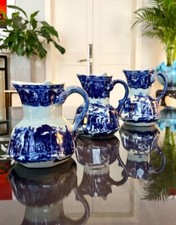 Série de trois pichets - Céramique anglaise Ironstone Carafe Vaisselle ancienne