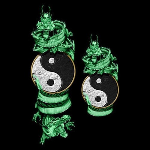 Ying yang dragon double - ying,