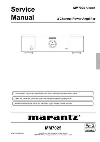 Manuel service pour marantz - de,