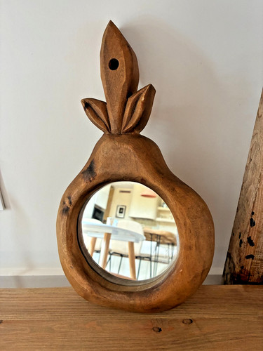 Miroir mural artisanal bois - mural, en