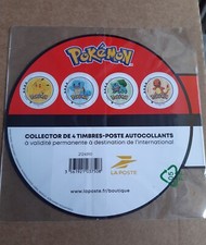 POKÉMON collector 4 timbres autocollants (Pikachu Carapuce Bulbizarre Salamèche)