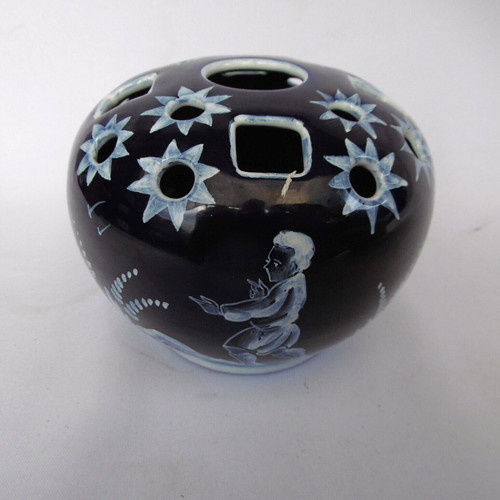 Boule pique fleurs porcelaine - boule,