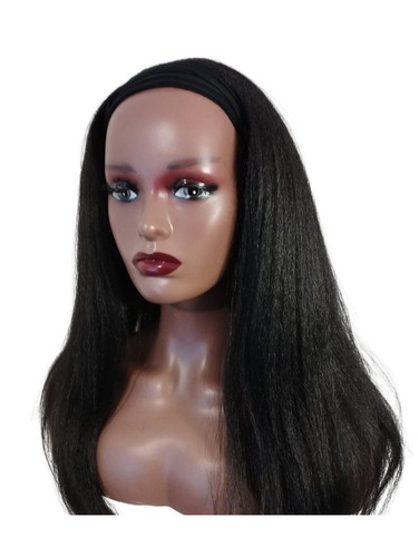 Perruque noire lisse - cm, –