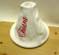 Botte Levier de Vitesse pour Fiat 500 Cuir Véritable Blanche Personnalisée