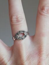 BAGUE ANCIENNE style art déco EN ARGENT 925 et marcassites