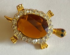 BROCHE TORTUE/ METAL DORE/