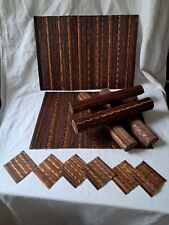 6 set de table + 6 sous verre en rotin osier roseau du Laos Neufs