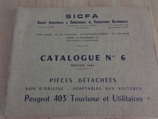 CATALOGUE - BROCHURE - PIECE - AUTOMOBILE PEUGEOT - 403 TOURISME ET UTILITAIRES