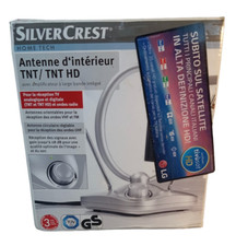 Antenne Intérieure SilverCrest filtre 4G TNT HD compatible TV/Radio VHF, UHF, FM