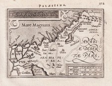 Carte D'Israël Terre Sainte Palestine Jérusalem Gravure Ortelius 1598