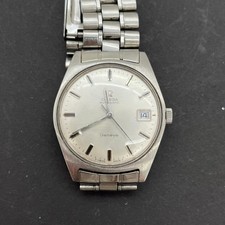 Omega Geneve Vintage Date St. Acier Argent Rond Automatique Montre Hommes -