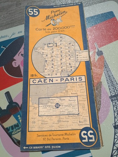 Carte michelin ww2 datée - carte,