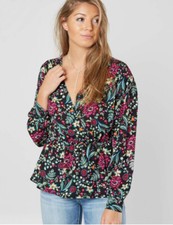 NWT Gimmicks Floral Chiffon Peplum Top - Medium -