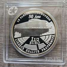 superbe médaille argent 50 ans parlement européen