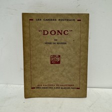 EDITION ORIGINALE - Henri de RÉGNIER - DONC - Cahiers nouveaux - 1927