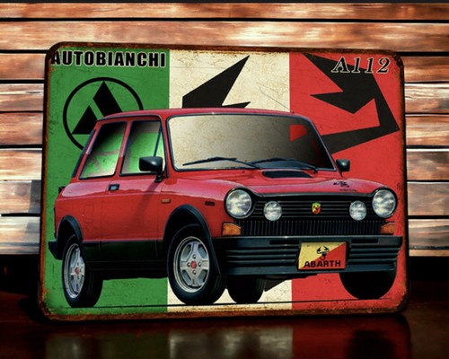 Plaque métal autobianchi - plaque, a112