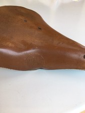 selle En cuir Marron  Pour vélo Ancien Adulte ( Marque Wolber ) Vintage
