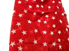 FOULARD étamine de LAINE 100% NEUF PALME motif étoile ROUGE BLANC 76 x 176 cm