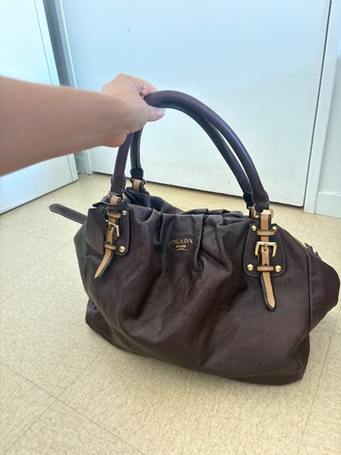 Sac prada vintage cuir - sac, marron