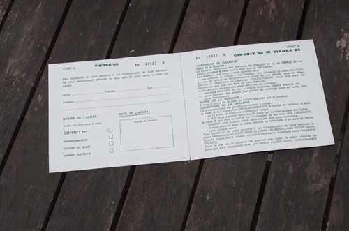 Tierce sulky certificat de - 24,