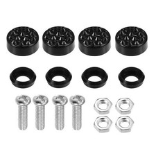 1 Set Bling Voiture License Plaque Fixations Vis Caps Noir Plastique