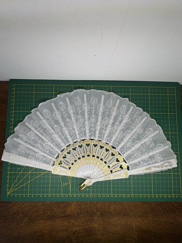 éventail blanc dentelle - dentelle, et