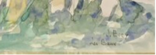 Tableau ancien aquarelle