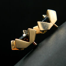 OR23 - Vintage - Boucles d'Oreille en Or rose 14K & Saphir synthétique