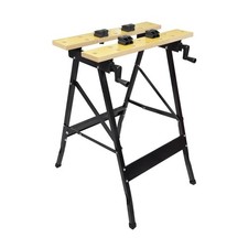 Établi étau portable - Plateau bois - 4 butées amovibles - Pliable - Gradué