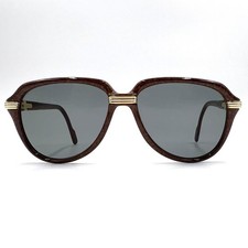 Lunettes de soleil Cartier Trinity Vitesse monture aspect bois marron/or...