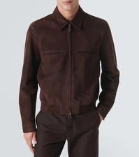 Blouson cuir bomber marron