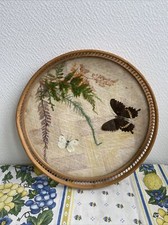 ancien plateau service osier et fleur papillon deco nature table