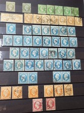 Planche Timbres classiques France, Napoléon III, non lauré, dentelé