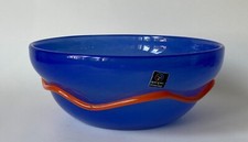 Bol En Verre Bleu Rouge Design