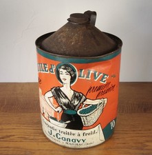 Grand Bidon Publicitaire pour L'HUILE D'OLIVE J.Canavi °o° Déco Cuisine Vintage