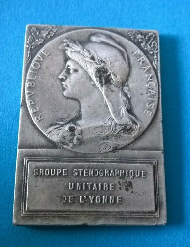 Médaille plaque bronze - en,