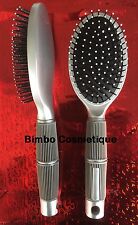 Brosse Plate Grise Coiffure Cheveux Brushing Soins Beauté Capillaire Long 25 cm