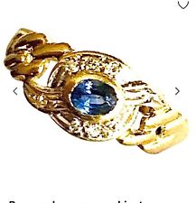 bague Ruban /Or /18carats /750/1000è/saphir/diamants /St Valentin/idées Cadeau