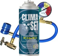 Kit Recharge Clim Auto 3en1 R134a + Huile + Anti-Fuite + Tuyau Manomètre